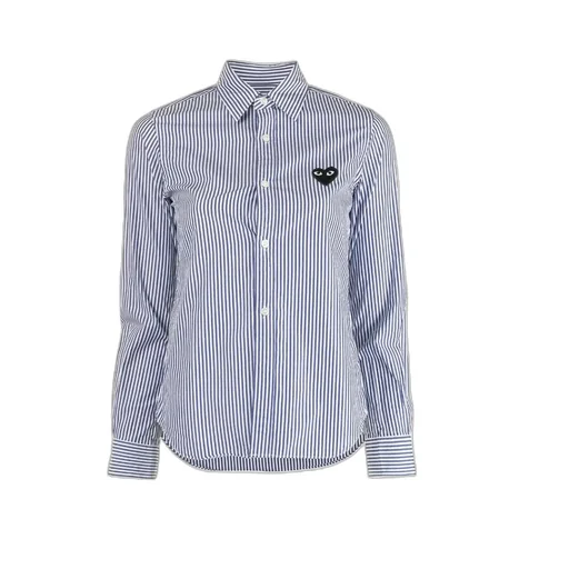 Stripe Print Embroidered Logo Shirt