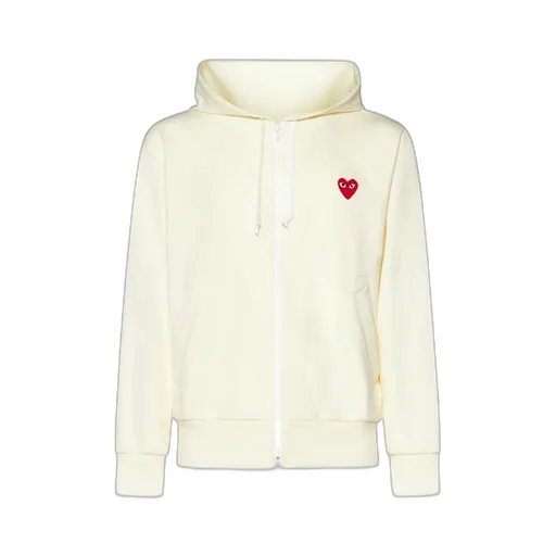 Heart Logo Patch Zip-Up Sweater