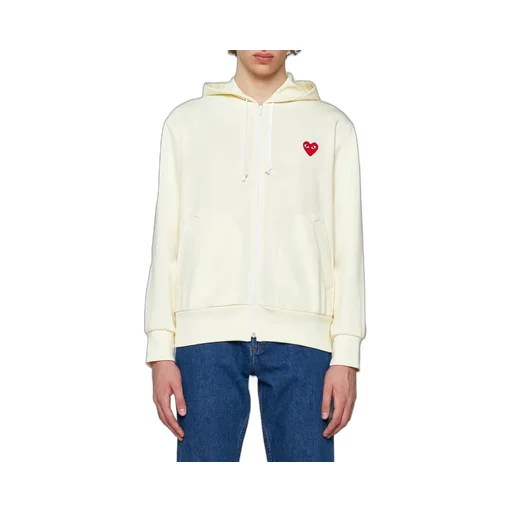 Heart Logo Patch Zip-Up Sweater