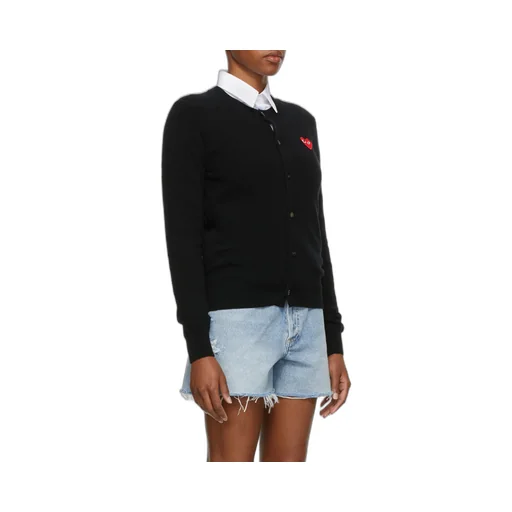 Heart-Patch Knit Cardigan