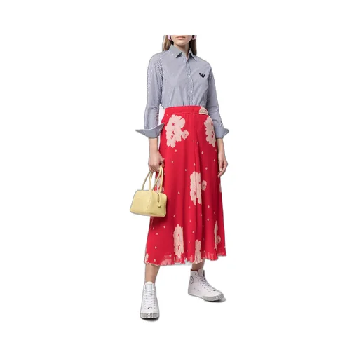 Stripe Print Embroidered Logo Shirt
