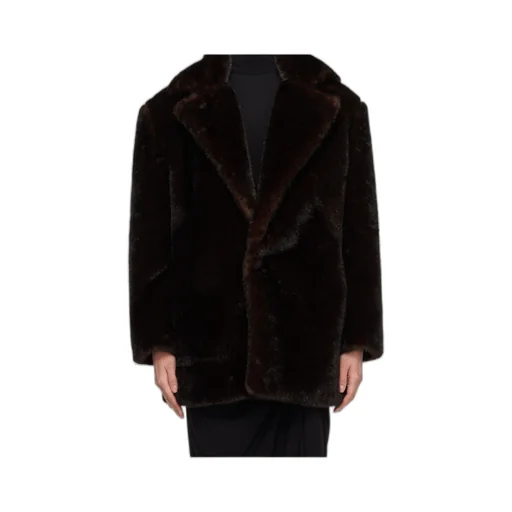 Faux-Fur Single-Breasted Coat