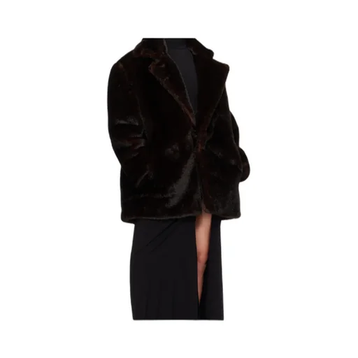 Faux-Fur Single-Breasted Coat