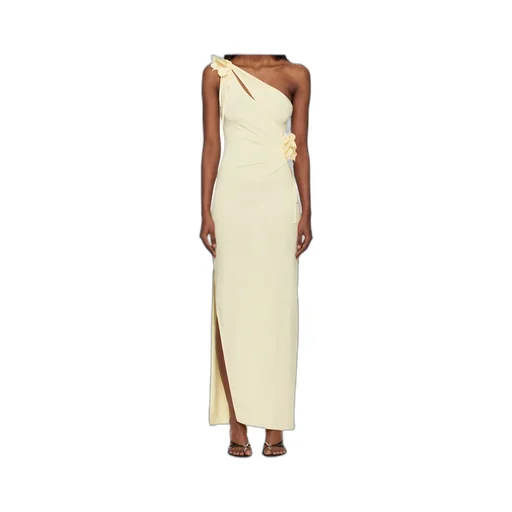 Asymmetric Flower Midi Dress