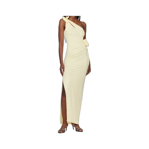 Asymmetric Flower Midi Dress