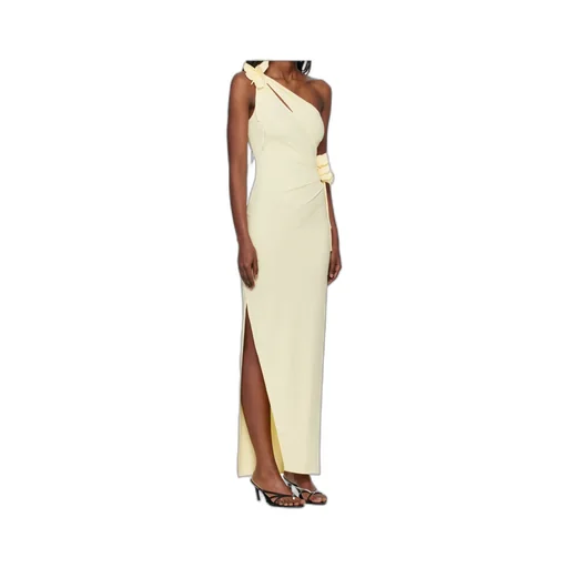 Asymmetric Flower Midi Dress