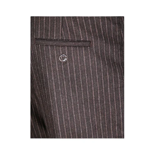 Pinstriped Straight-Leg Trousers