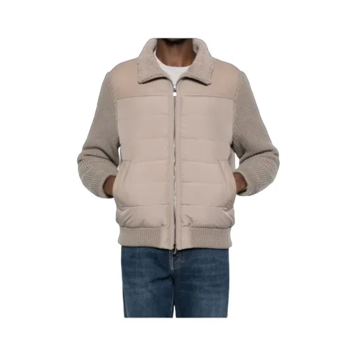 Quilted Shearling-Collar Jacket