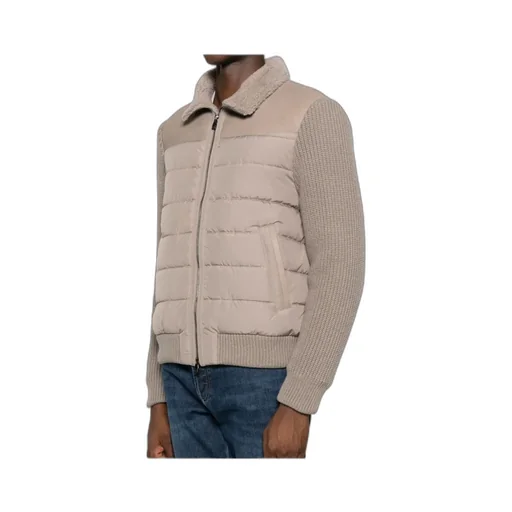 Quilted Shearling-Collar Jacket