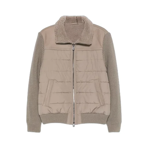 Quilted Shearling-Collar Jacket