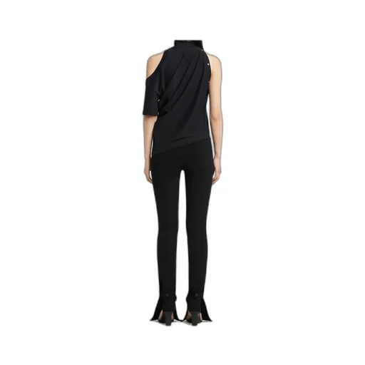 Twisted Asymmetrical Cut-Out Shoulder Blouse