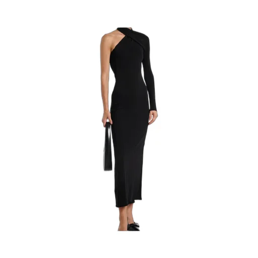 One-Shoulder Crepe Dress