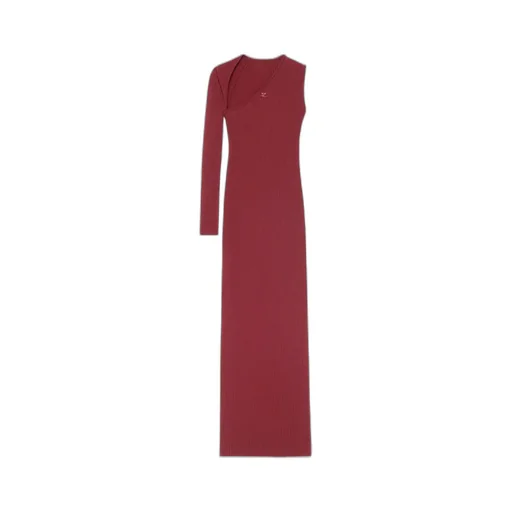 Slash One-Shoulder Ribbed Maxi Dress