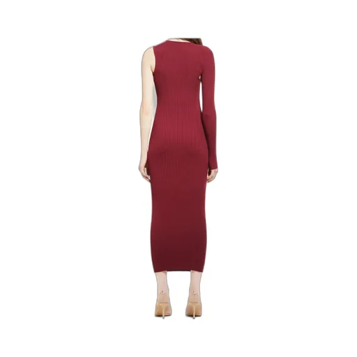 Slash One-Shoulder Ribbed Maxi Dress