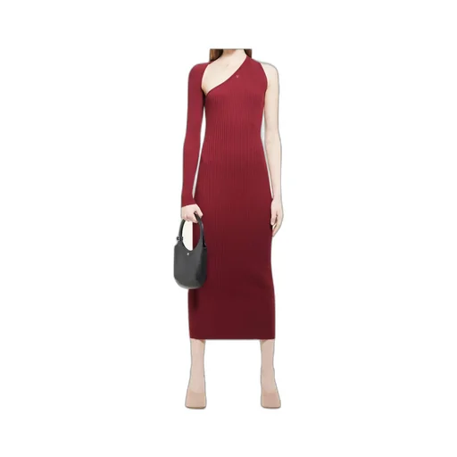 Slash One-Shoulder Ribbed Maxi Dress