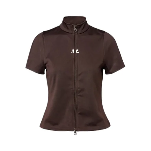 Short Sleeve Zip-Up Top