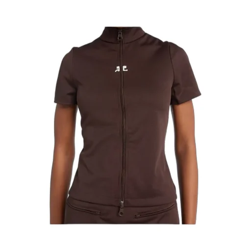 Short Sleeve Zip-Up Top