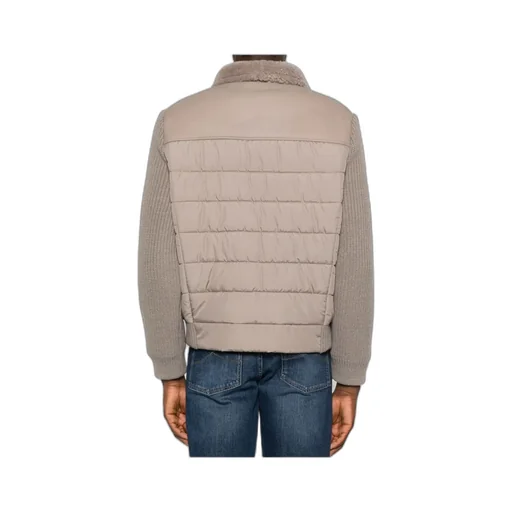 Quilted Shearling-Collar Jacket