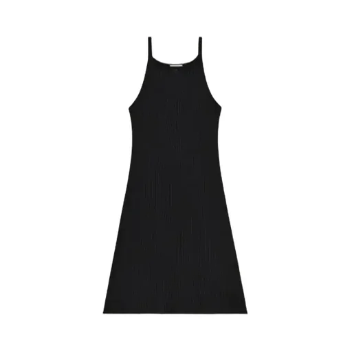 Ribbed-Knit A-Line Dress