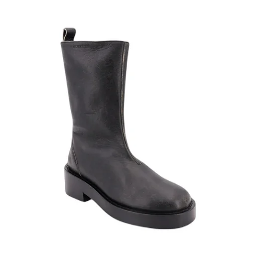 Zip Detailed Round Toe Ankle Boots