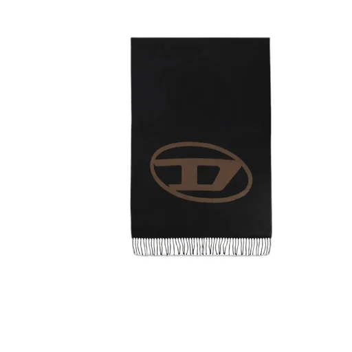 S-Tevie Oval-Logo Fringed Scarf