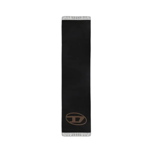 S-Tevie Oval-Logo Fringed Scarf