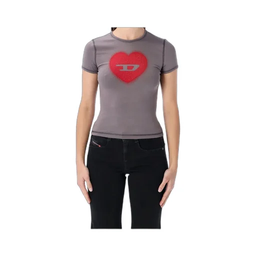 Heart Printed Crewneck T-Shirt