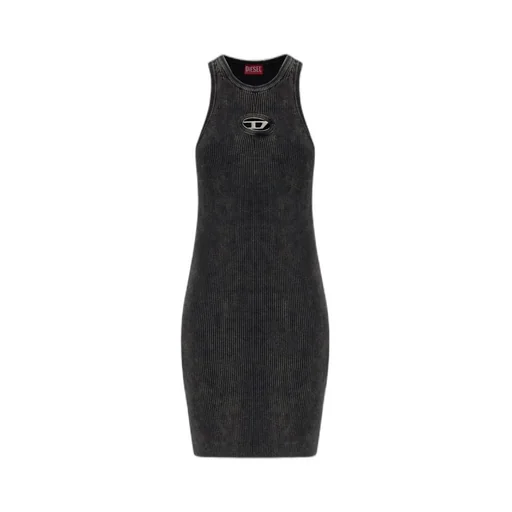 M-Anchorage Logo-Plaque Ribbed Mini Dress