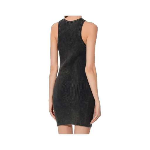 M-Anchorage Logo-Plaque Ribbed Mini Dress