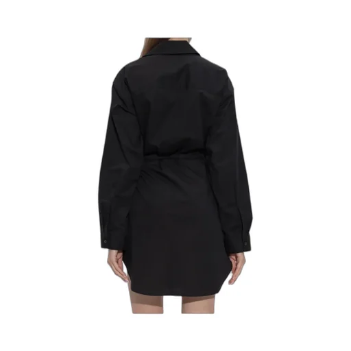 D-Delphos-S1 Wrap Logo-Embroidery Dress