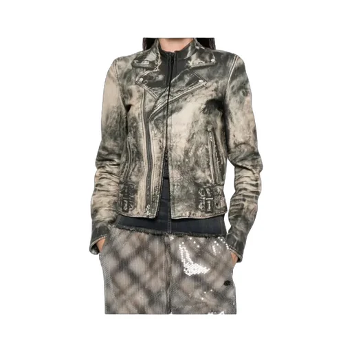 L-Uxure Zip-Fastening Leather Jacket