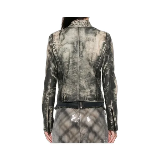 L-Uxure Zip-Fastening Leather Jacket