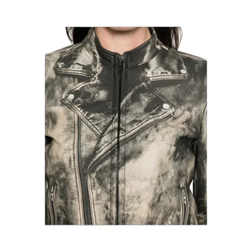 L-Uxure Zip-Fastening Leather Jacket