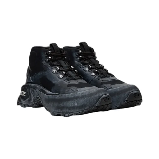 Cage Lace-Up Chunky-Sole Hiking Boots