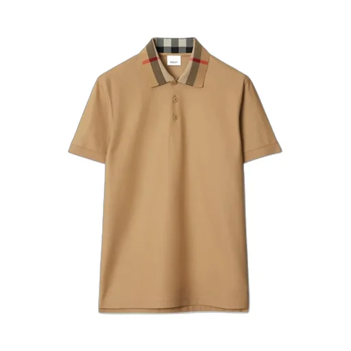 Check Collar Cotton Polo Shirt