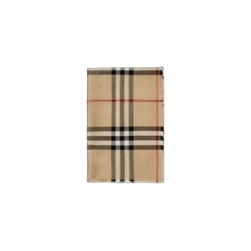 Wide Reversible Check Wool Silk Scarf