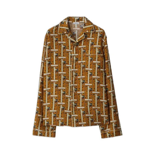 Graphic Printed Buttoned Pajama Shirt