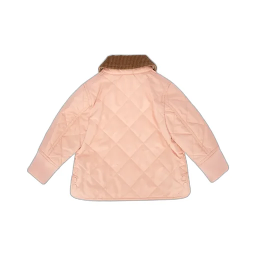 Corduroy Collar Zipped Quilted Jacket