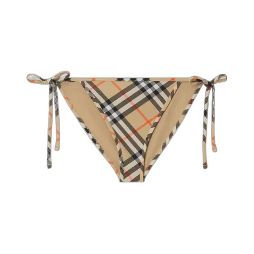 Check-Pattern Side-Tied Bikini Briefs