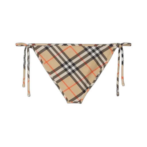 Check-Pattern Side-Tied Bikini Briefs