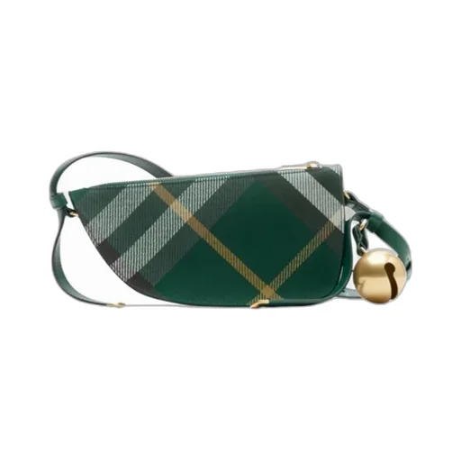 Mini Shield Bell Charm Checked Shoulder Bag