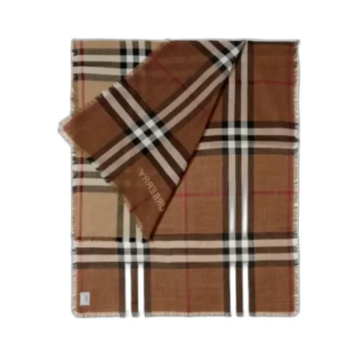 Frayed Edge Checked Scarf
