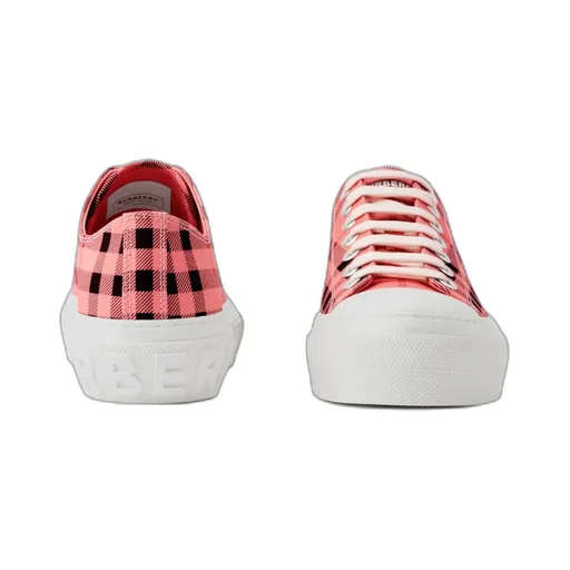 Check-Print Lace-Up Sneakers
