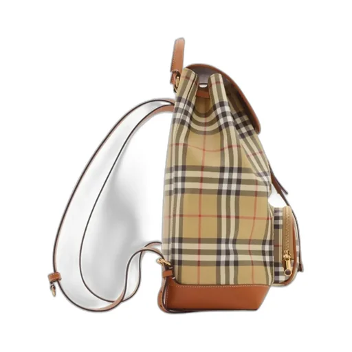 Checked Foldover Top Backpack