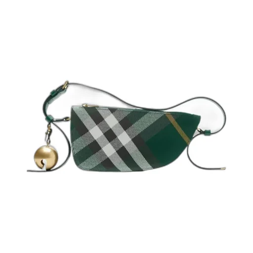 Mini Shield Bell Charm Checked Shoulder Bag
