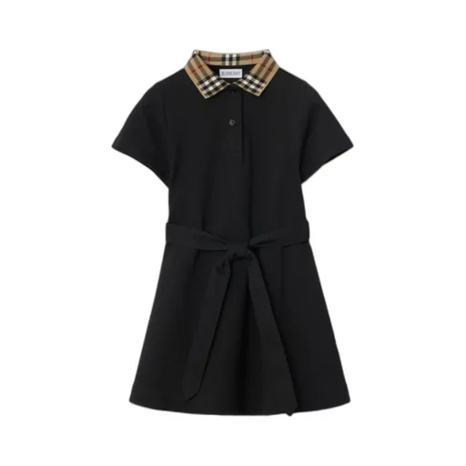 Short-Sleeved Belted Polo Dress