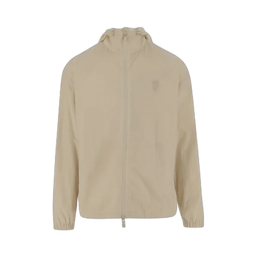 Logo Embroidered Hooded Coat