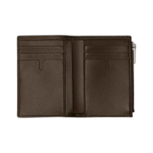 Zip-Fastening Leather Bi-Fold Wallet