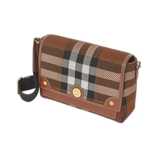 Note Knitted Check Pattern Crossbody Bag
