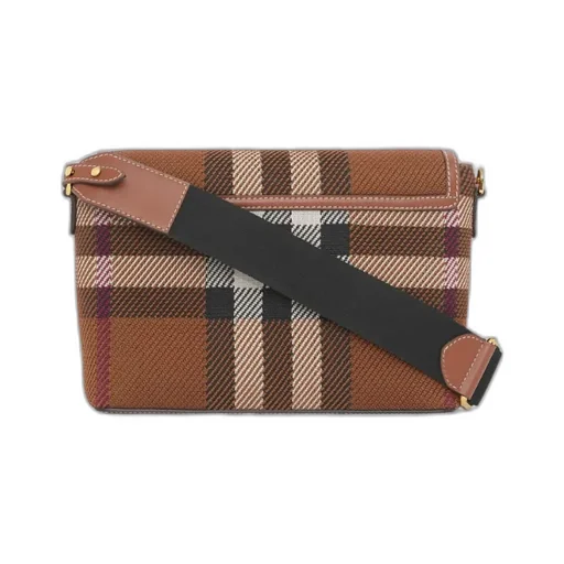 Note Knitted Check Pattern Crossbody Bag